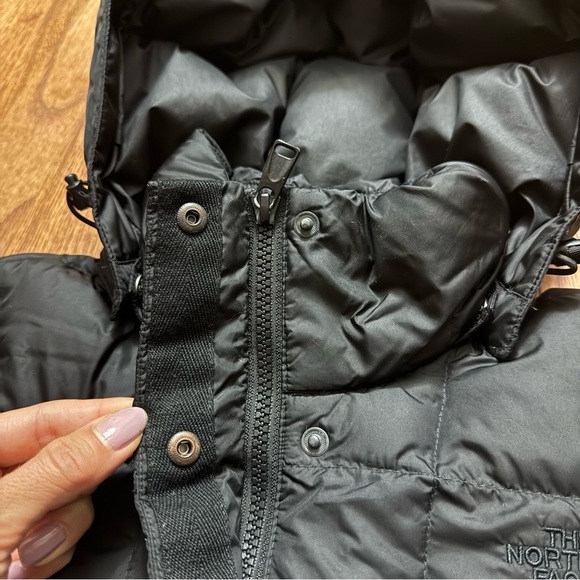 The North Face down quilted parka jacket winter coat in black size XS - Picture 7 of 16